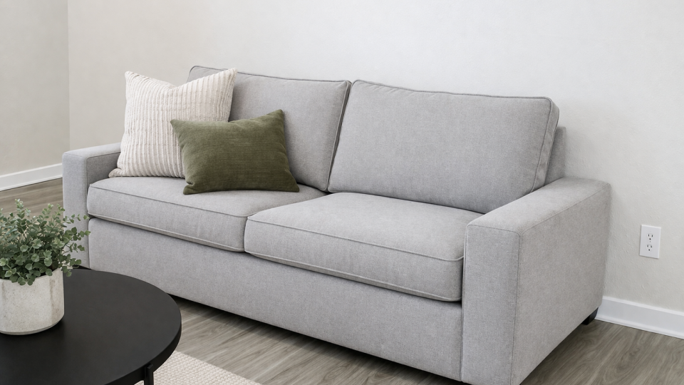 Couch setup in modern apartments to show their layouts.